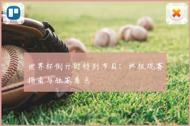 世界杯倒计时特别节目:终极观赛指南与独家看点